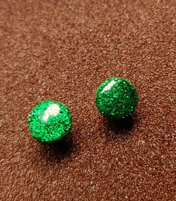 Light weight Shiny green clay earring St Patrick's day - image1